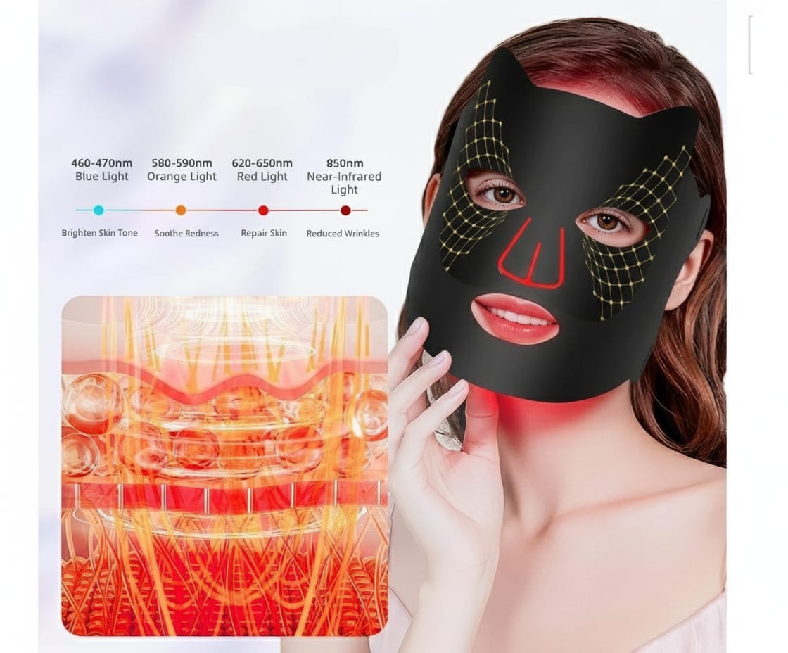 Portable Red & Near-Infrared LED Mask – Wrinkle Reduction & Radiant Skin